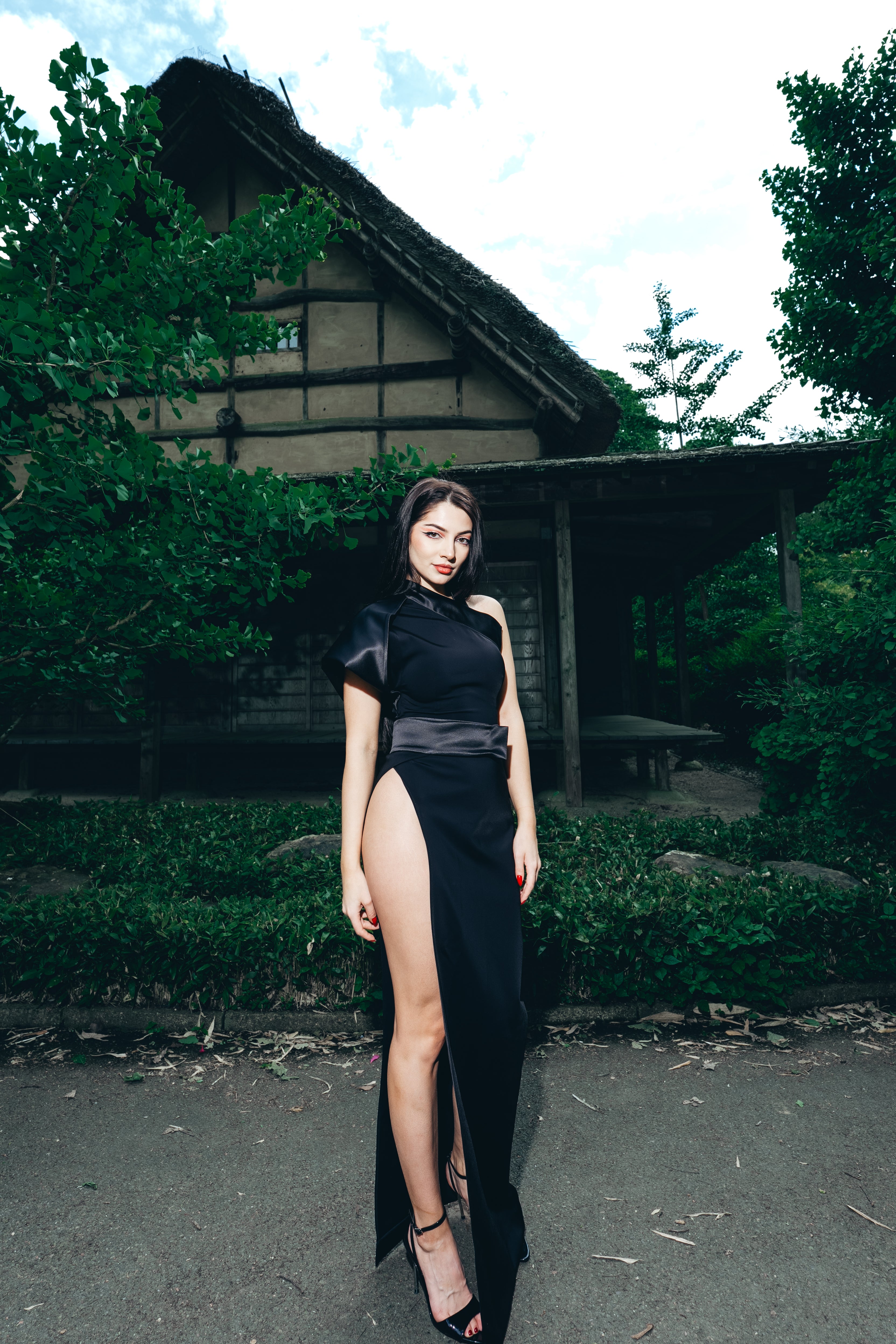 Kagami Midnight Armour Slit Skirt