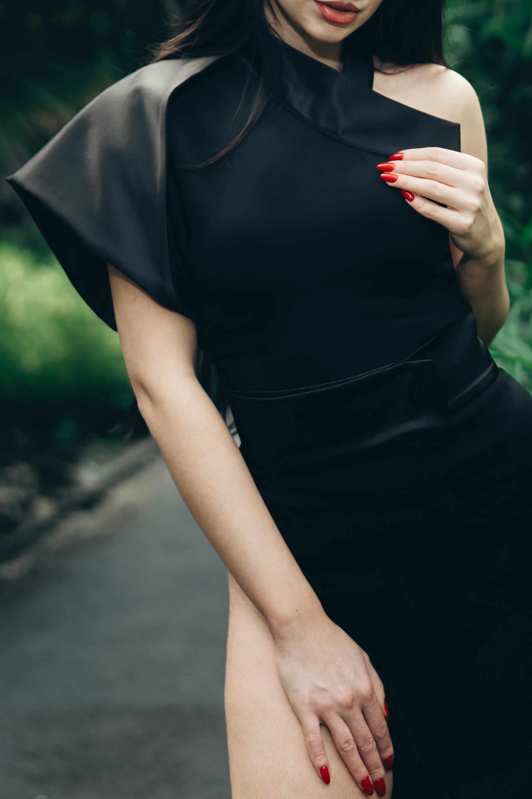 Kagami Midnight Armour Asymmetrical Bodysuit