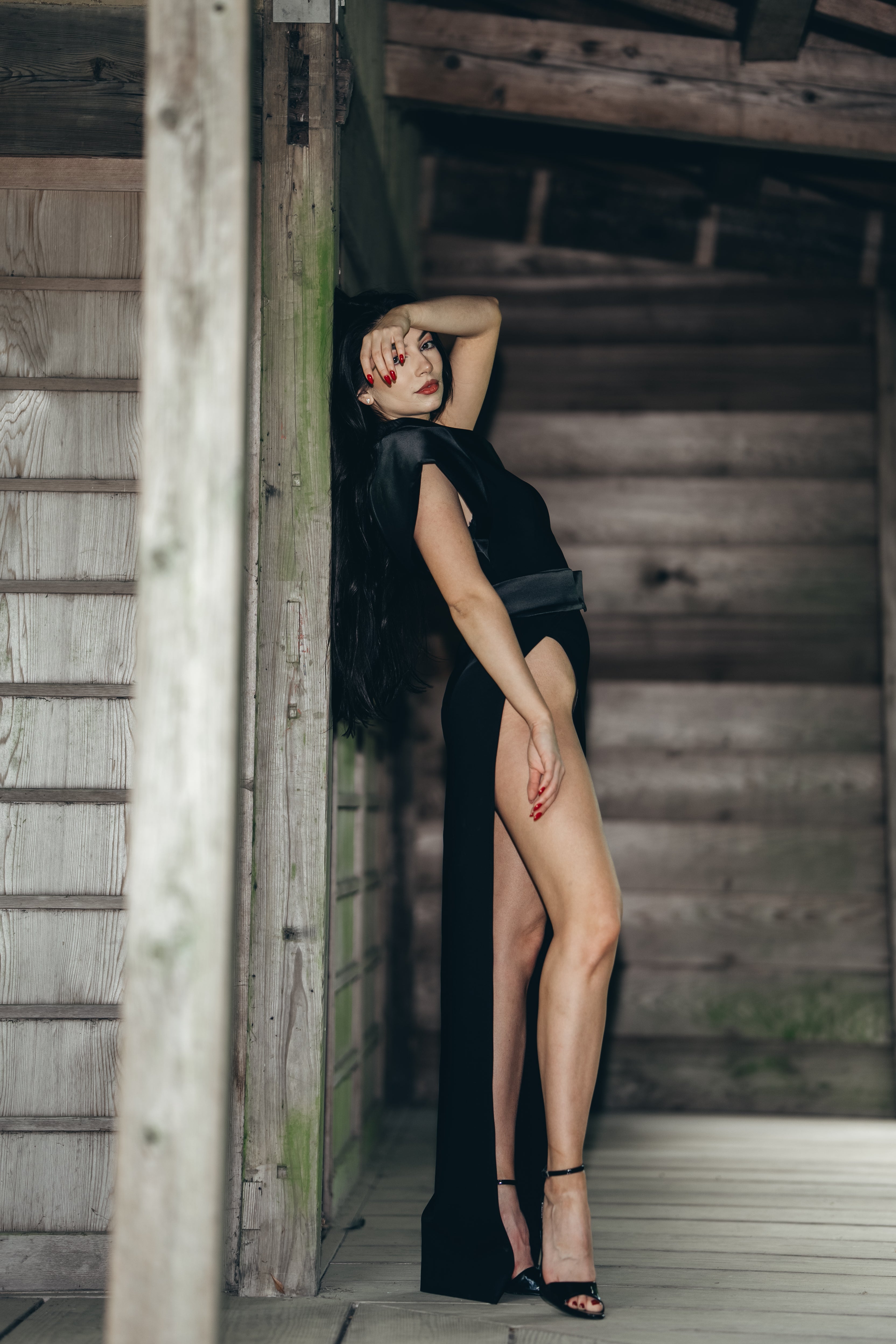 Kagami Midnight Armour Slit Skirt